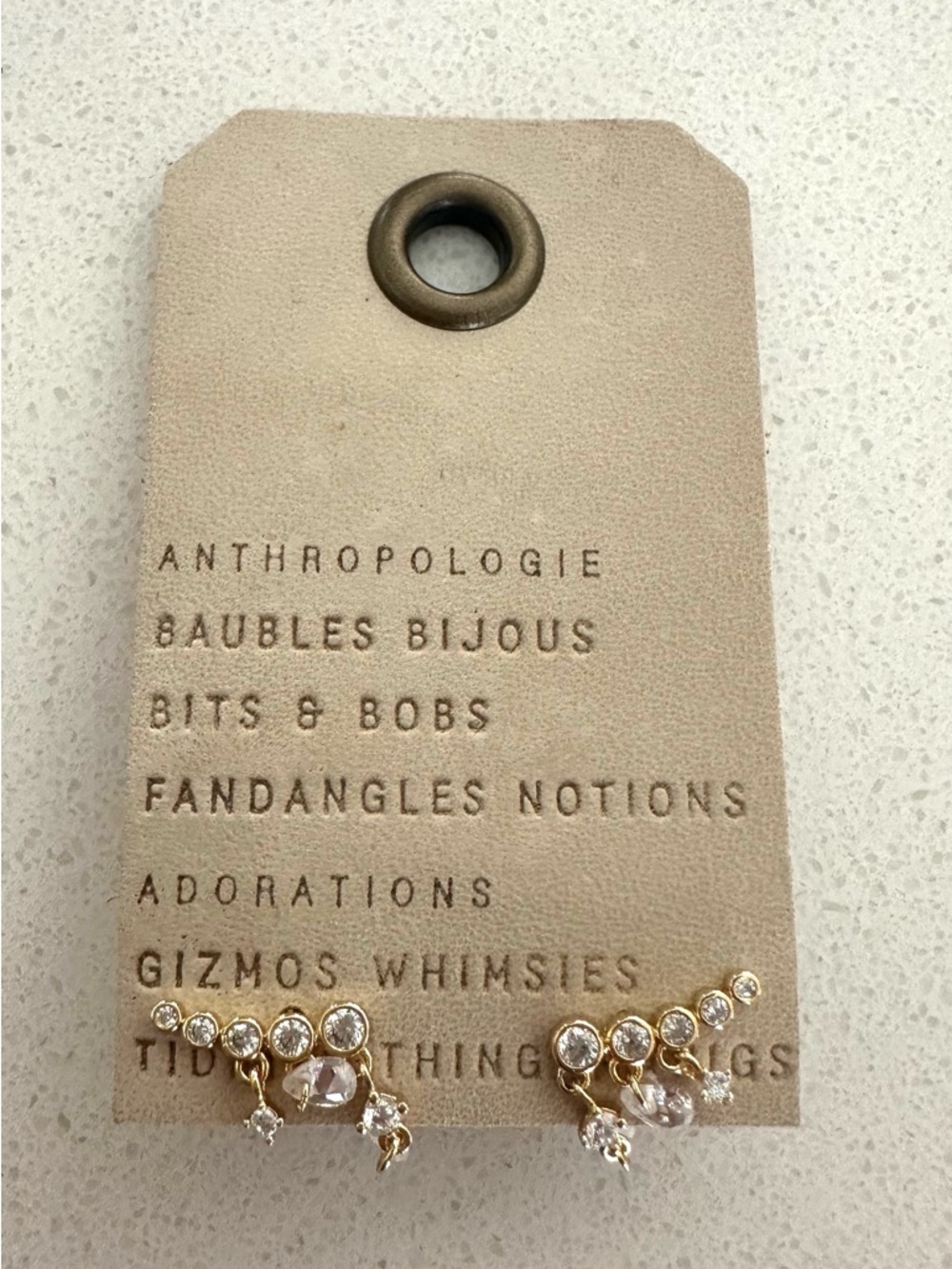 Anthropologie Gold & Clear Crystal Ear Jackets